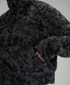 Lululemon Scuba Oversized Fleece Funnel Neck *Jacquard BLACK CAMO SZ XS/S
